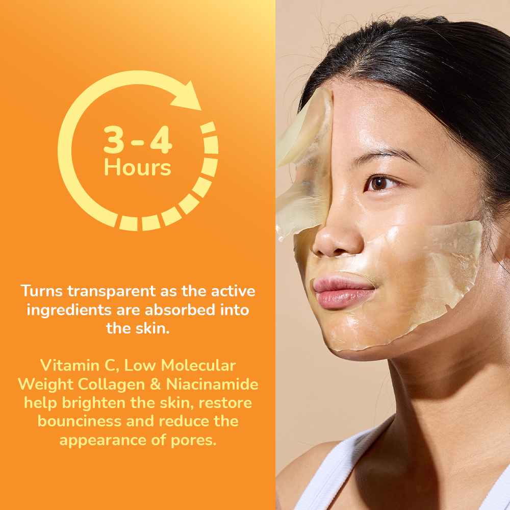 Korean Collagen Face Mask - with YUZU Extract for 3x Vitamin C - Made in Korea